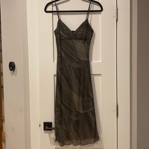 Black Stipe Design Spaghetti Strap Dress - Size S